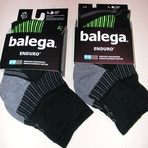 2 Pairs Balega Enduro Medium Cushion Unisex Quarter Socks Men's Size Large